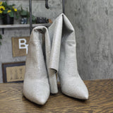Michael Michael Kors Rue Stiletto Boots Rhinestone Evening Silver Gray 11M