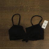 Bar III Womens Pucker Up V Wire Bikini Swim Top MBPU25151 Black L