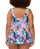 Raisins Curve Lucia Floral Knot-Front Swim Dress N840285 White / Multi 14W