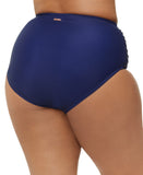 Raisins Curve Tummy-Control Ruched Bikini Bottom P840061 Navy Blue 18W