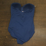 Anne Cole Womens Twist-Front Ruched One Piece Swimsuit MYMO00501 Slate Blue 14