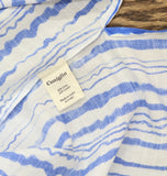 Coniglio Palm Beach Linen Blend Short Sleeve Shirt Wiggle Blue