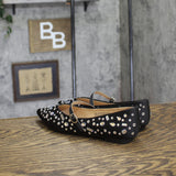 A New Day Womens Satin Rhinestone Pointed Toe Flats Black 6M