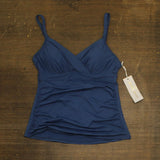 Anne Cole Womens Twist Front Underwire Tankini Swim Top Slate Blue 32C/34B