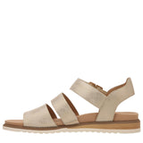 Dr. Scholl's Womens Island Glow Strappy Flat Sandal I4205S2 Light Gold 8M