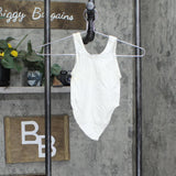 Vintage 6-Pack USA Made Toddler Girls Lined Romper Leotard White 4T