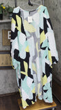 Raviya Womens Plus Size Printed Open-Front Kimono Cover Up Yellow Abstract 0X