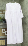 Miss Elaine Seersucker Womens Nightgown Pockets Zipper Lilac / White Check S