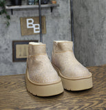 Wild Fable Womens Missy Platform Booties with Memory Foam Insole Beige Brown 8M