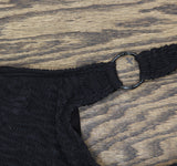 Vince Camuto Womens Textured Scoop Neck Ring One Piece Swimsuit V1L099 Black 4
