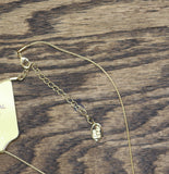 Time and Tru Chain Round Marble Gemstone Pendant Necklace Gold / Yellow 18" + 3"