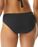 Coco Reef Womens Ruched Hipster Classic Solid Shirred Bikini Bottom Black 2XL