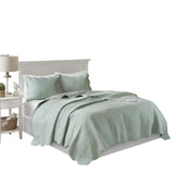 Madison Park 3-Piece Tuscany Brushed Coverlet Set Seafoam Full / Queen