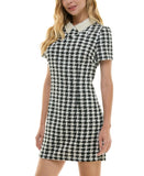 City Studios Juniors Embellished-Collar Shift Dress Black / Ivory 9/10