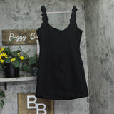 Aqua Applique Floral Mini Dress IDO14633 Black S