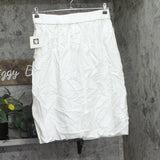 Anne Klein Womens Linen Blend Knee-Length A-Line Skirt 10840017 White L
