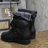 Journee Collection Womens Stormy Boot Faux Leather Slouch Black 8M