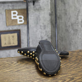 A New Day Channing Studded Slip-On Mule Flats 91636454 Jet Black / Gold 7M