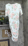 Motherhood Maternity Womens Side-Ruched Maternity Shirt Dress Green Floral L