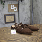 A New Day Womens Twiggy Multi Buckle Mini Heel Flats 94303756 Brown 6.5M