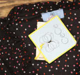 Cece Womens Printed Ruffle-Trim Top 7031110 Black Multi M