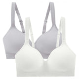 Carole Hochman Womens Wirefree Sealmless Comfort Bra  2-Pack Gray / Cloud L
