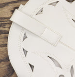 Universal Thread Tiana Western Laser Cutout Faux Leather Boots 94836305 White 8M