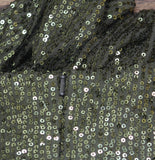 Ieena For Mac Duggal Long Sleeve Evening Gown with Ruched Waist Green 10
