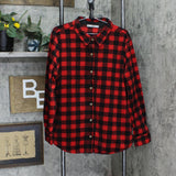 Lee Womens Polar Fleece Long Sleeve Button Up Shirt Red / Black 2XL