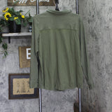 Belle By Kim Gravel Knit Jersey Button-Front Collared Shirt Tea Leaf Green 1X
