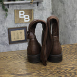 Style & Co. Womens Verityy Knee High Riding Block Heel Boots Brown Multi 6M