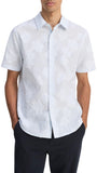 Vince Fil Coupe French Placket Button Shirt Optic White / California Rain Blue M