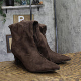 A New Day Womens Justice Boots Faux Suede Mid-Calf 94568838 Brown 7.5M-WC
