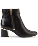 DKNY Womens Side Zip Crosbi Booties K3021605 Black Leather 8M