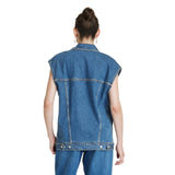 Universal Thread Womens 80s Baggy Denim Vest 90618367 Medium Wash Blue M