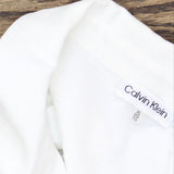 Calvin Klein Womens Short Sleeve Button Down Shirt M2TA8554 Soft White XL