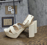 Sun + Stone Womens Lillah Dress Sandals Heels 10014732100 Bone Off White 10M