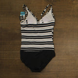 Swim Solutions Tummy-Control One-Piece Swimsuit Space Between Black Multi 12