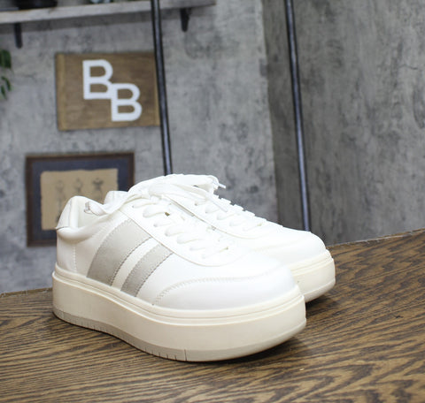 Madden Girl Womens Platform Navida Sneaker NAVI01J1 Gray / White 7.5M