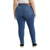 Levis Womens Plus Size 721 High Rise Skinny Jeans Straight Through Blue 24W