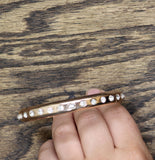 Fashion Rhinestone Studded Closed Cuff Bangle Bracelet Rose Gold 3"