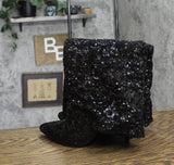 A New Day Womens Abba Sequin Foldover Tall Boots 91636693 Black 9M