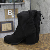 Journee Collection Lace Faux Suede Knee-High Block Heeled Boots Black 8.5M