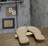 A New Day Womens Nina Raffia Wide Width H-Band Slide Sandals Beige Brown 7.5W