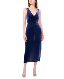 1.STATE Womens Velvet Midi Dress DS93017245AM Navy Blue XS