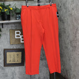 DKNY Womens Pleated Ankle Pants UB4PX100 Flame Red 18