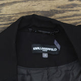 Karl Lagerfeld Paris Imitation Pearl Collar 2-Button Blazer Jacket Black 4