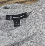 INC International Concepts Long Sleeved Lurex Knit Ruched Front Tie Top Gray S