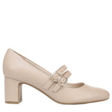 Lifestride Mary Jane Block Heel Pumps with Double Straps Tender Taupe Brown 5M