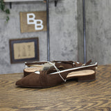 A New Day Womens Twiggy Multi Buckle Mini Heel Flats 94303759 Brown 8M